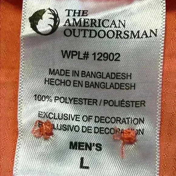 American Outdoorsman Men’s Shirt Large Orange Short Sleeve Hike Hunt Camp Fish - Picture 4 of 8